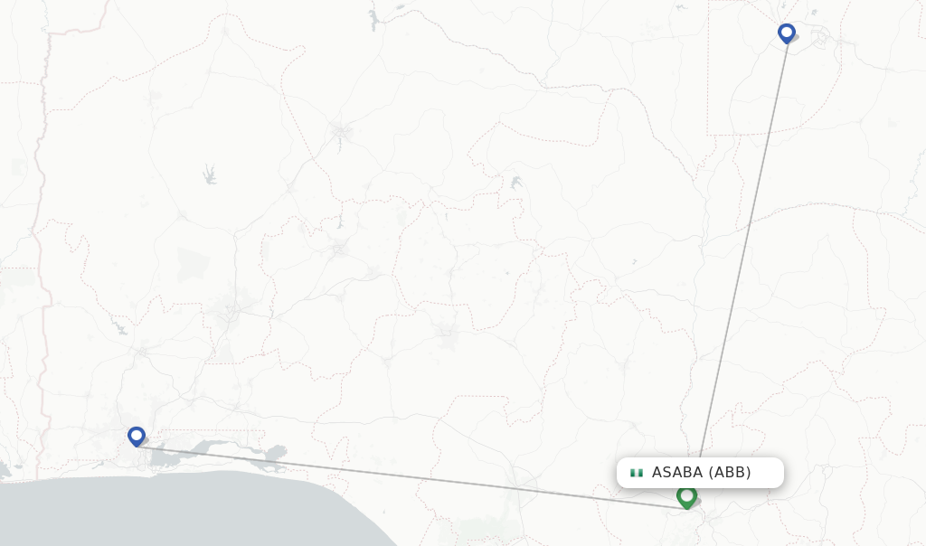 Asaba flight map