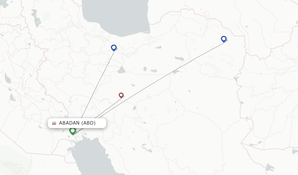 Abadan flight map
