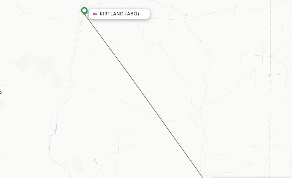 Flights from Albuquerque to Carlsbad route map