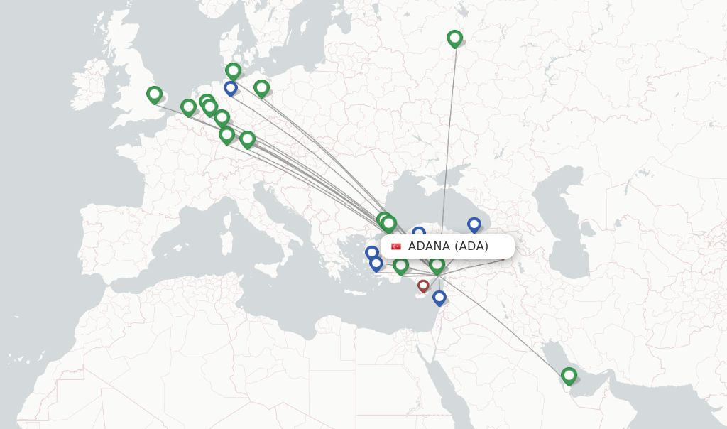 Adana flight map