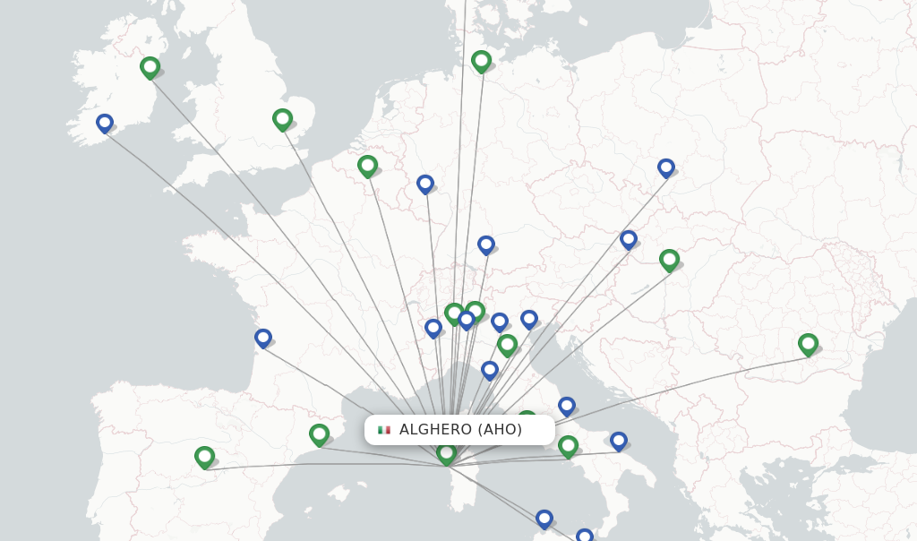 Alghero flight map