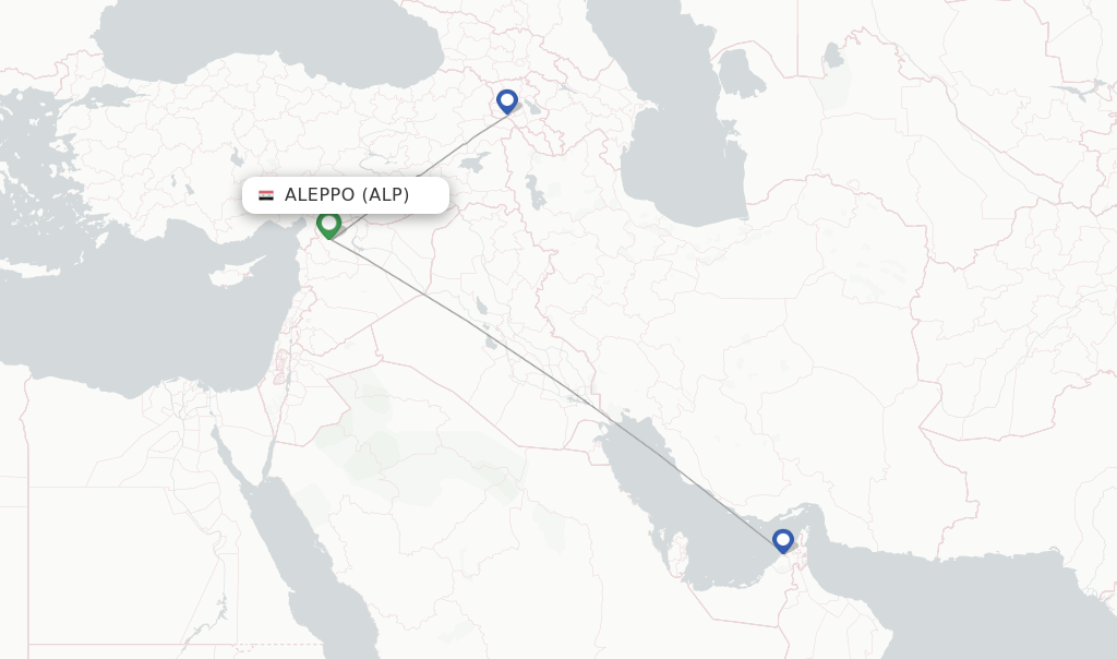 Flights from Aleppo to Istanbul route map