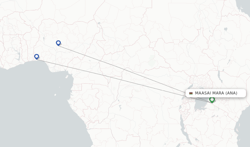Maasai Mara flight map