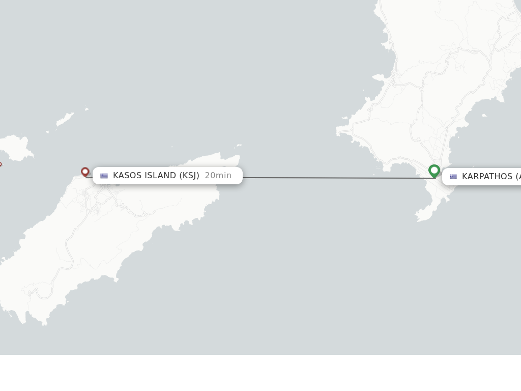 Flights from Karpathos to Kasos Island route map