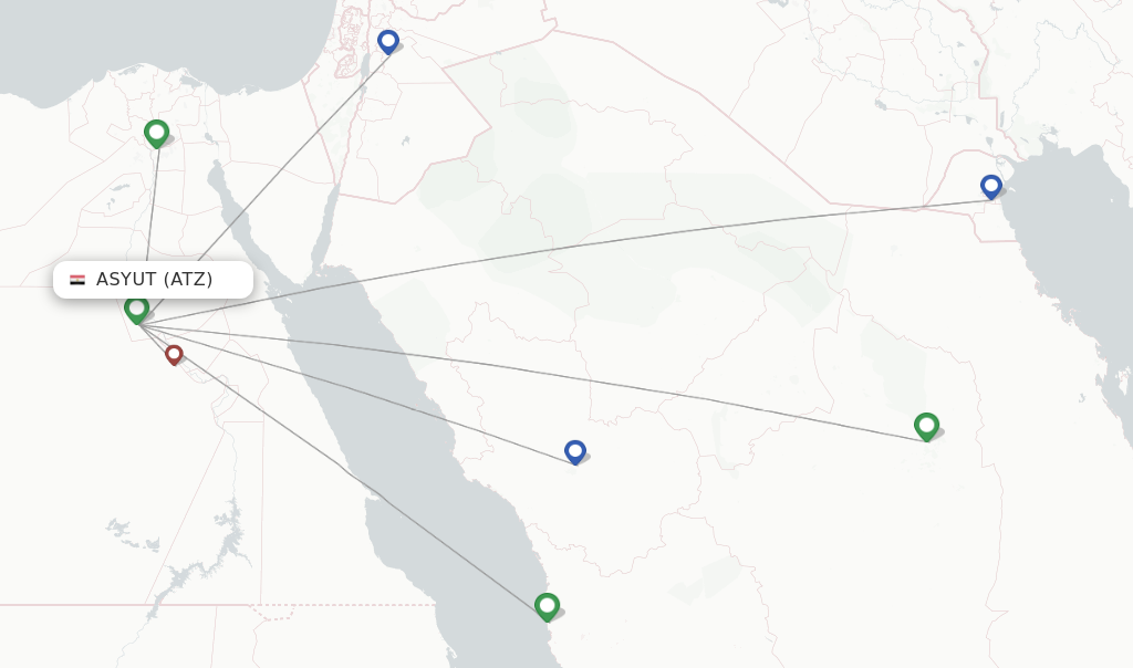 Flights from Asyut to Madinah route map