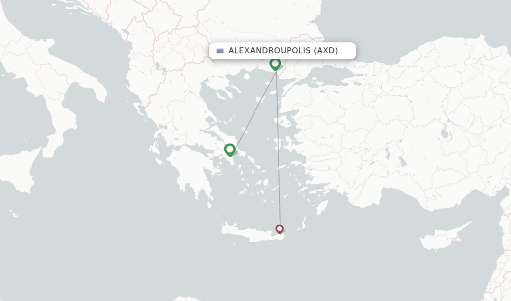 Alexandroupolis flight map