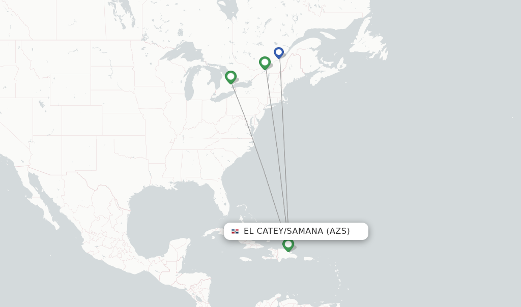Flights from El Catey/Samana to Frankfurt route map