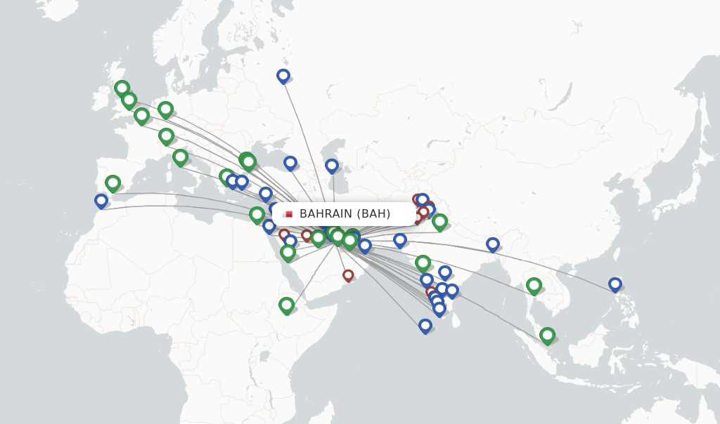 Flights from Bahrain to Al-Najaf route map