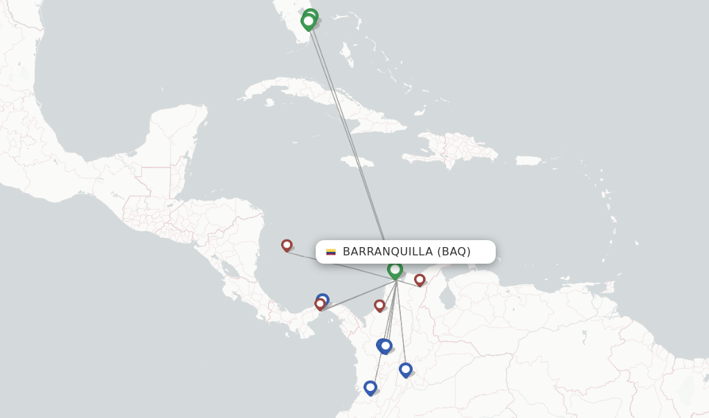 Barranquilla flight map