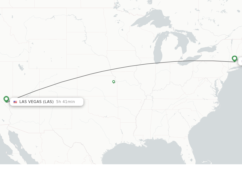 Flights from Hartford to Las Vegas route map