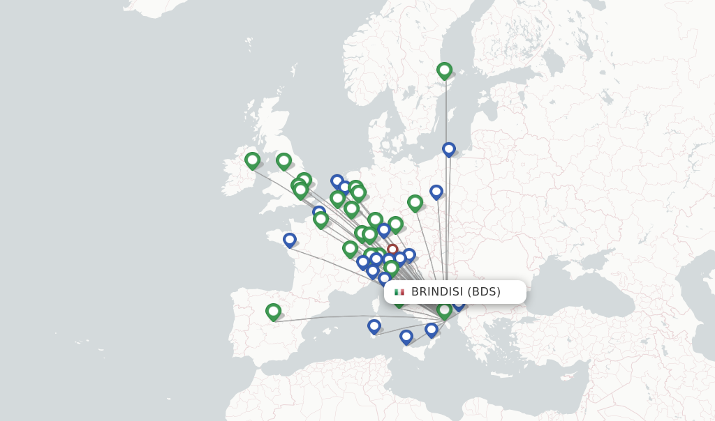 Brindisi flight map