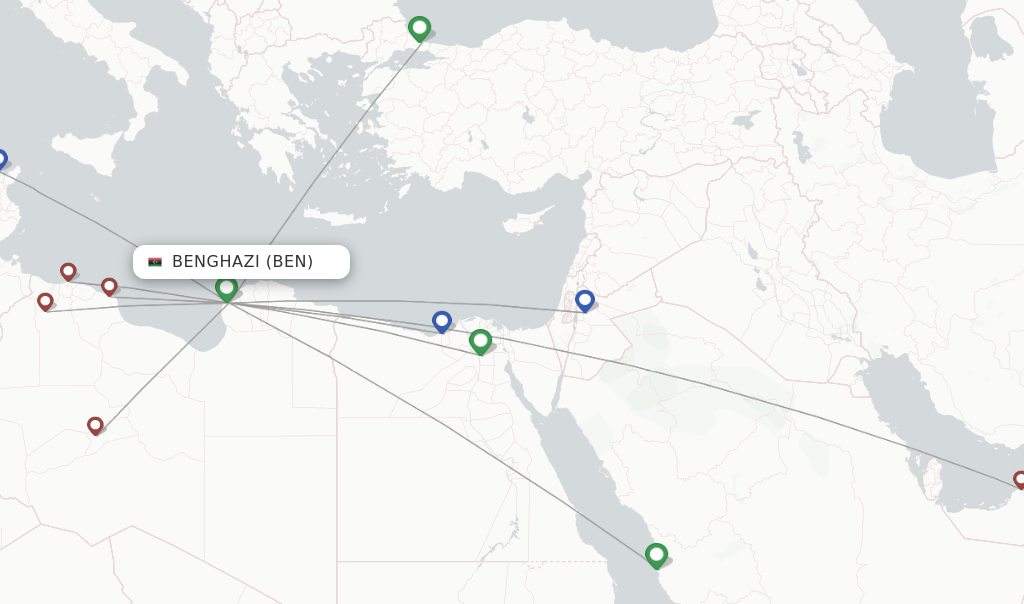 Benghazi flight map