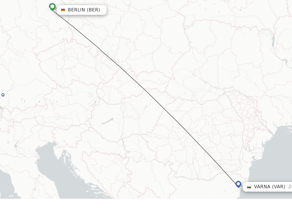 Flights from Berlin to Varna route map