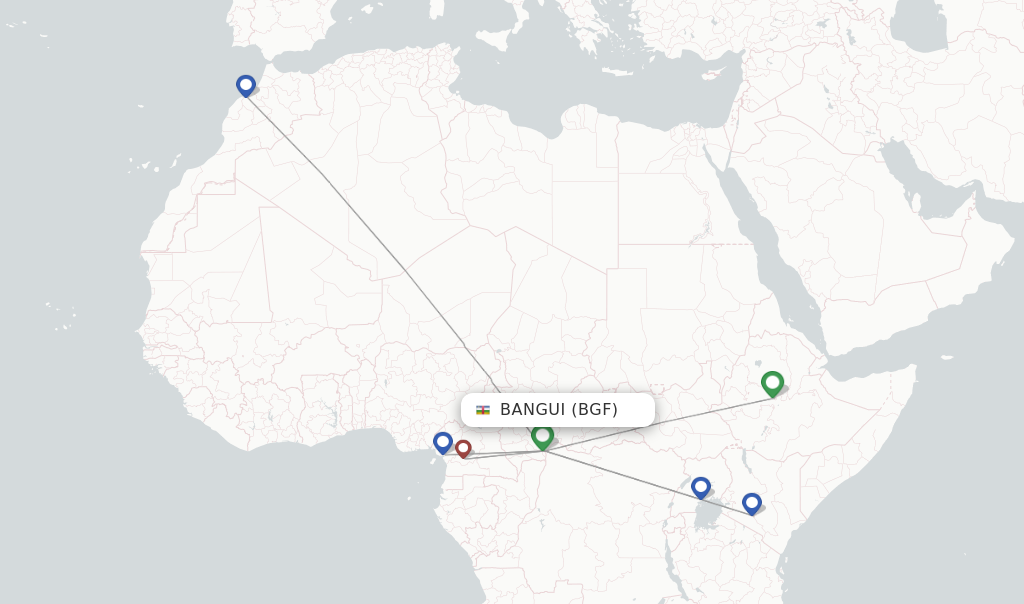Bangui flight map