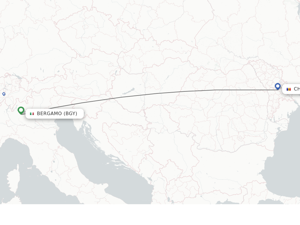 Flights from Milan to Chisinau route map
