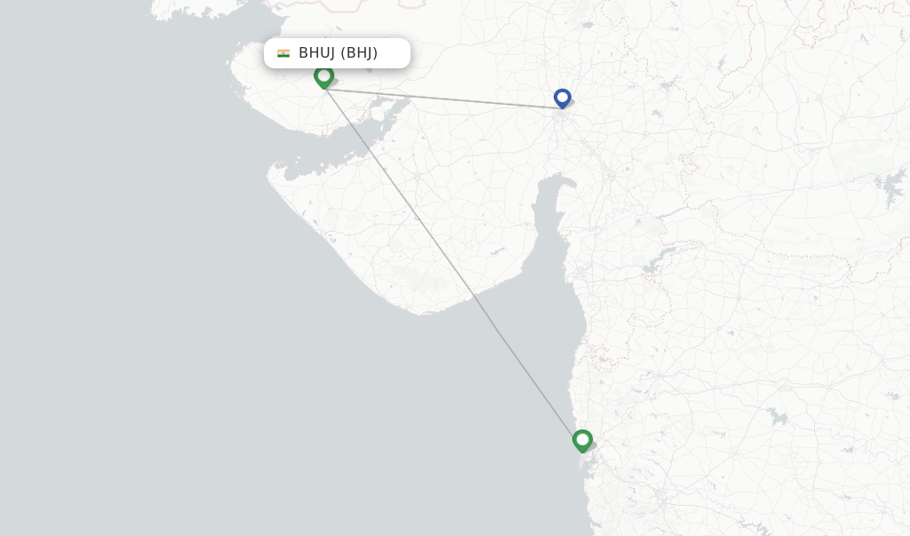 Bhuj flight map