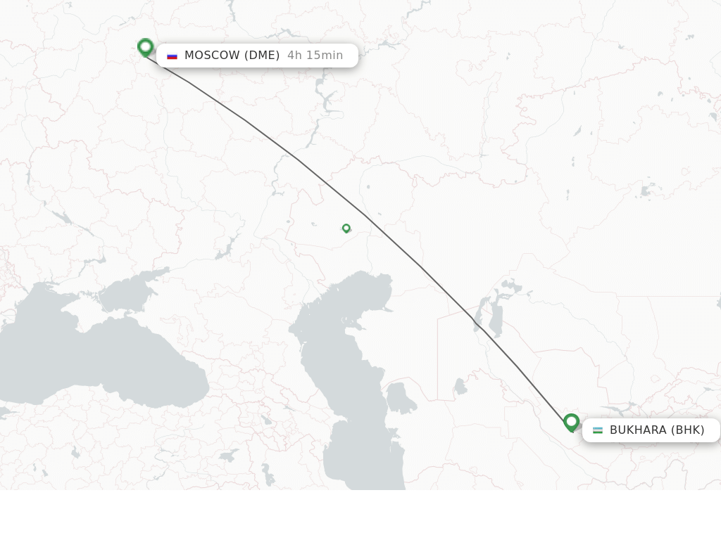 Flights from Bukhara to Moscow route map