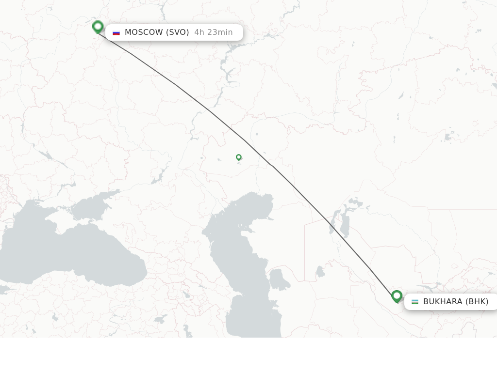 Flights from Bukhara to Moscow route map