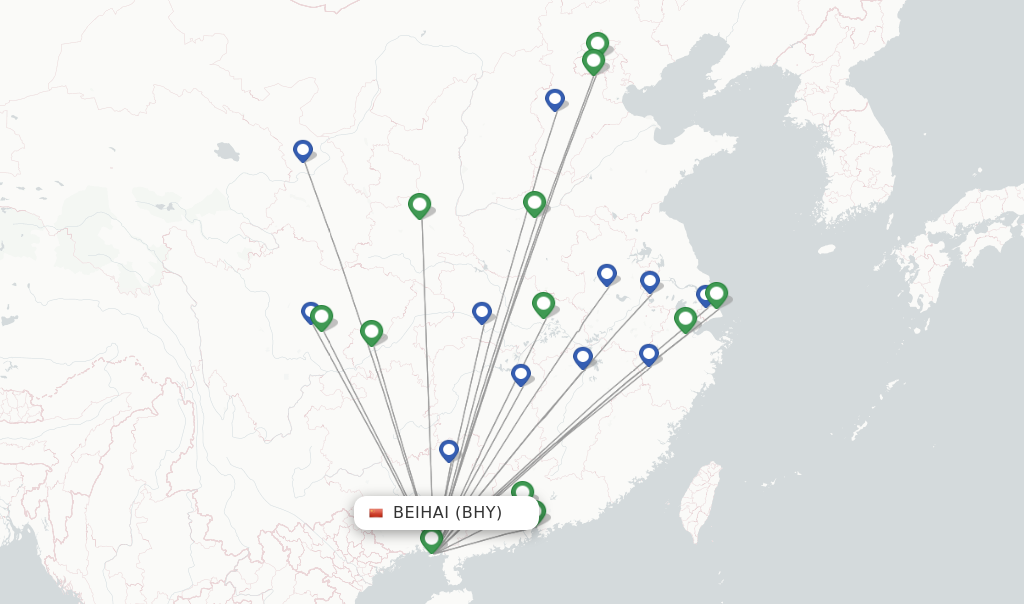 Beihai flight map