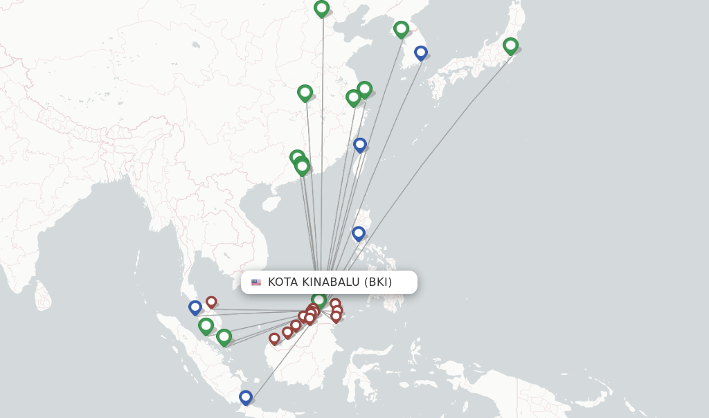 Kota Kinabalu flight map