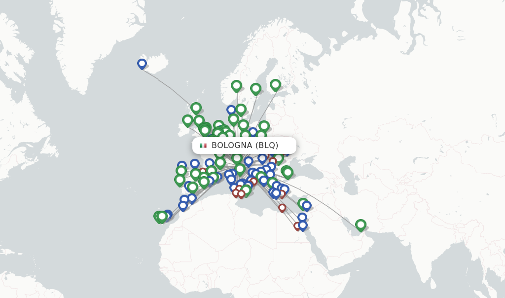 Bologna flight map