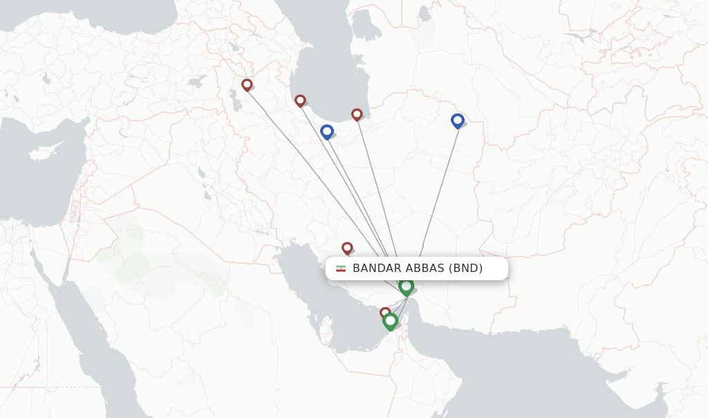 Bandar Abbas flight map