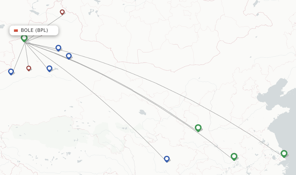 Flights from Bole to Alaer route map
