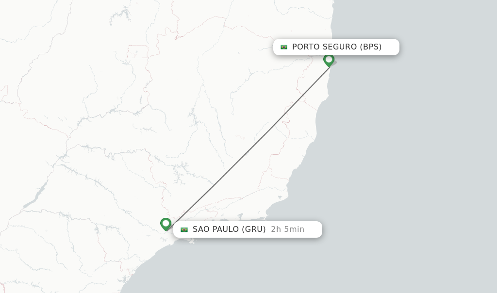 Flights from Porto Seguro to Sao Paulo route map