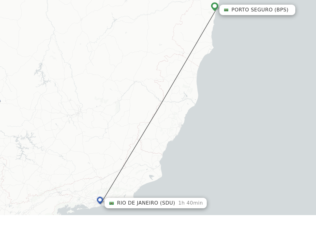 Flights from Porto Seguro to Rio De Janeiro route map