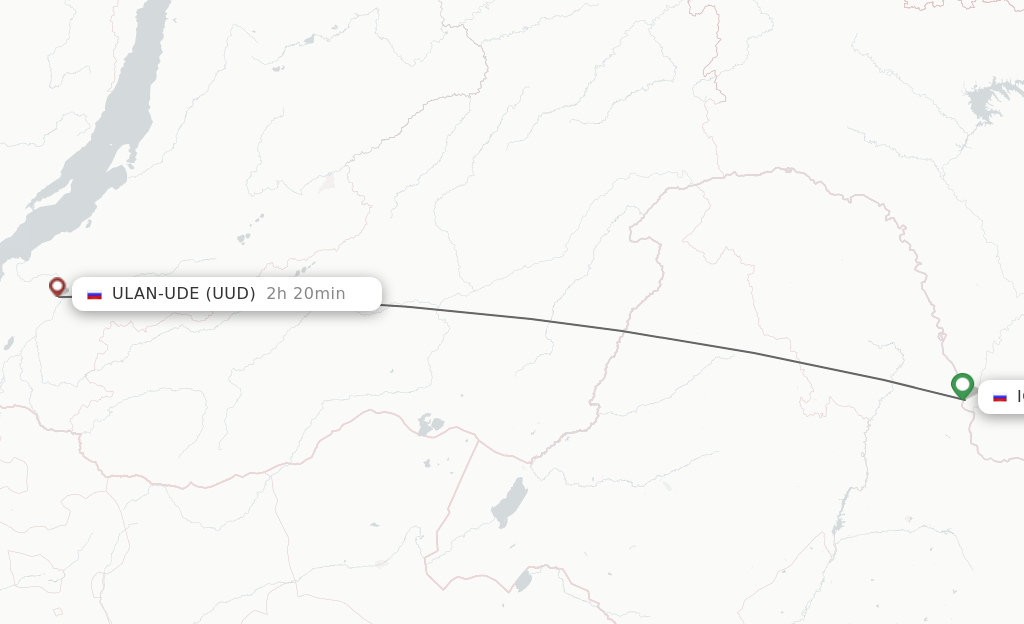 Flights from Blagoveschensk to Ulan-Ude route map
