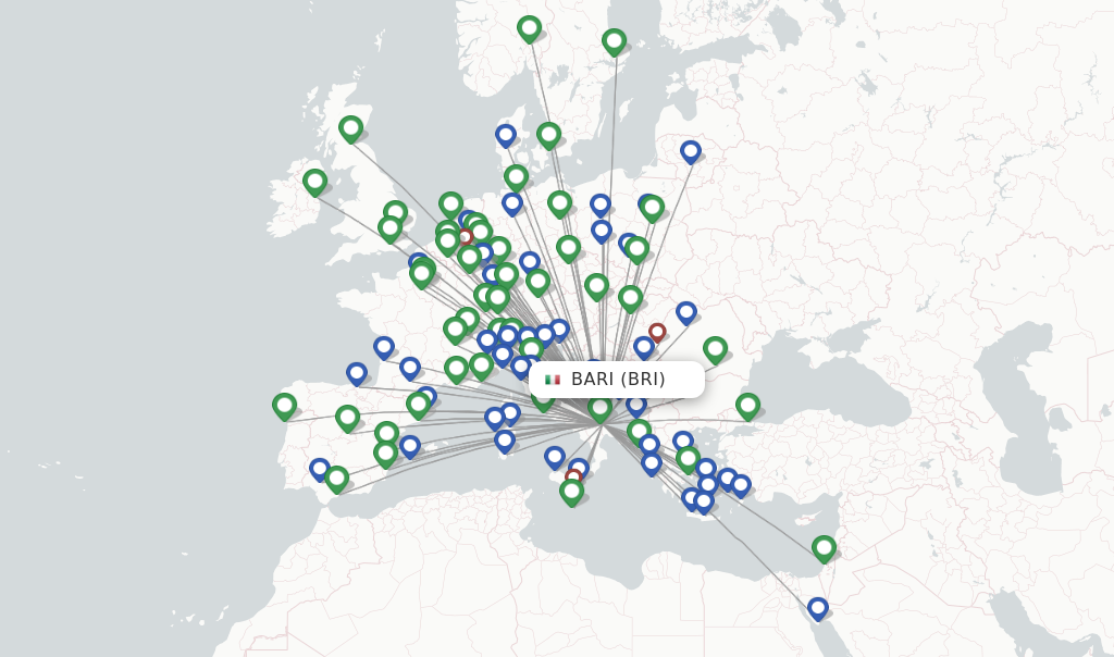 Bari flight map