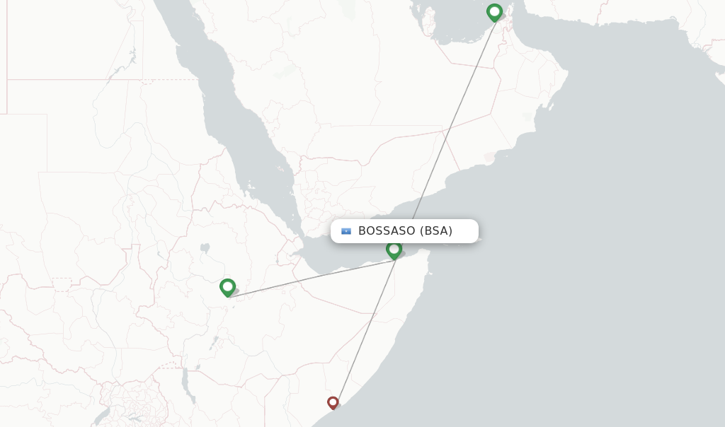 Bossaso flight map