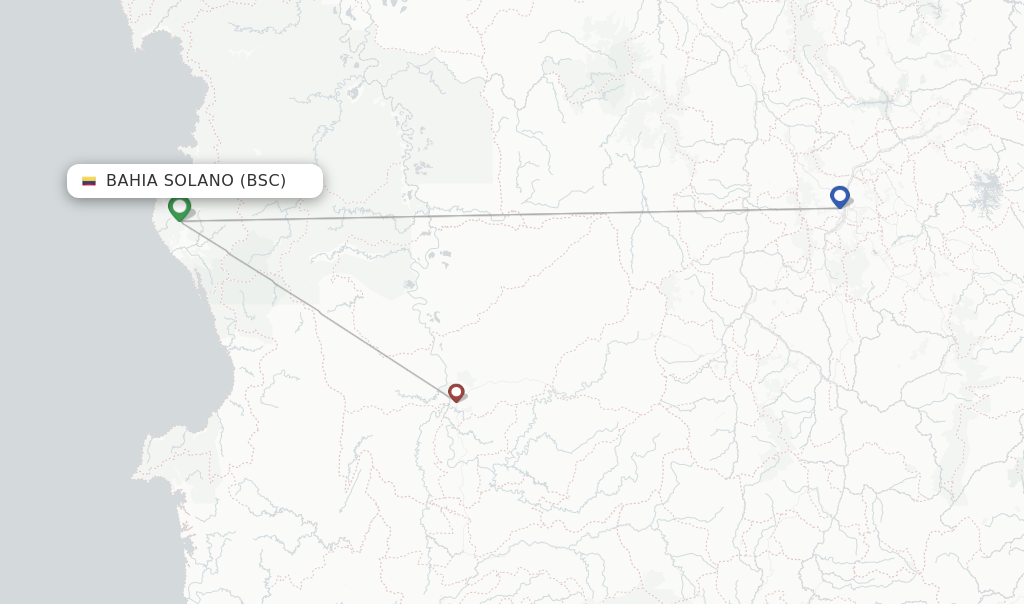 Bahia Solano flight map
