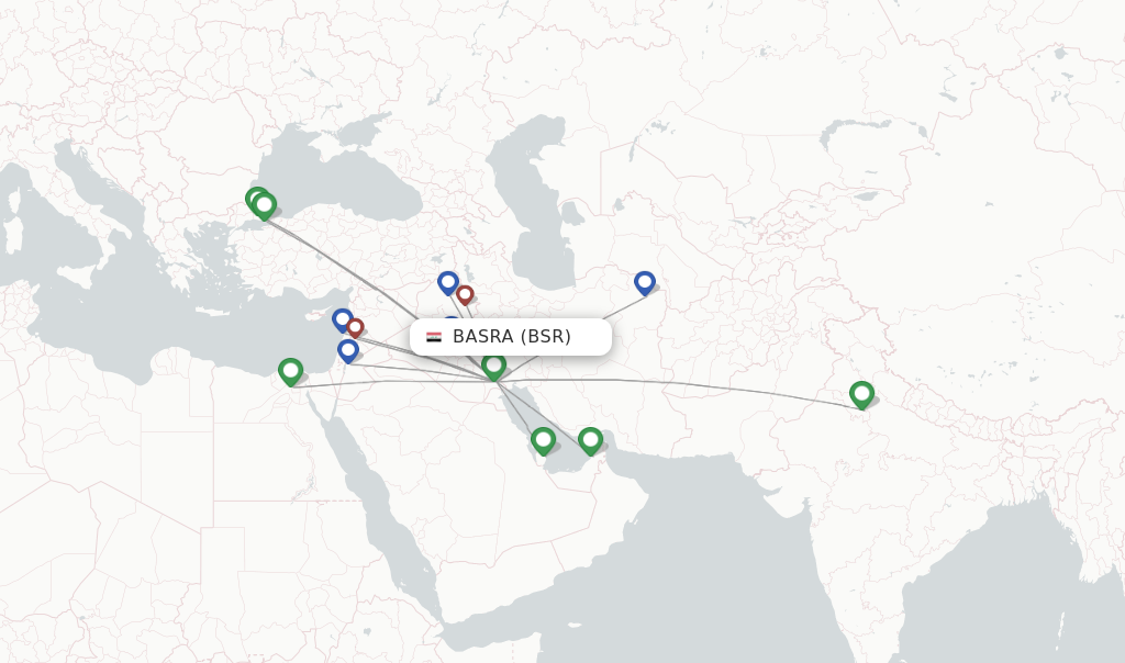 Basra flight map