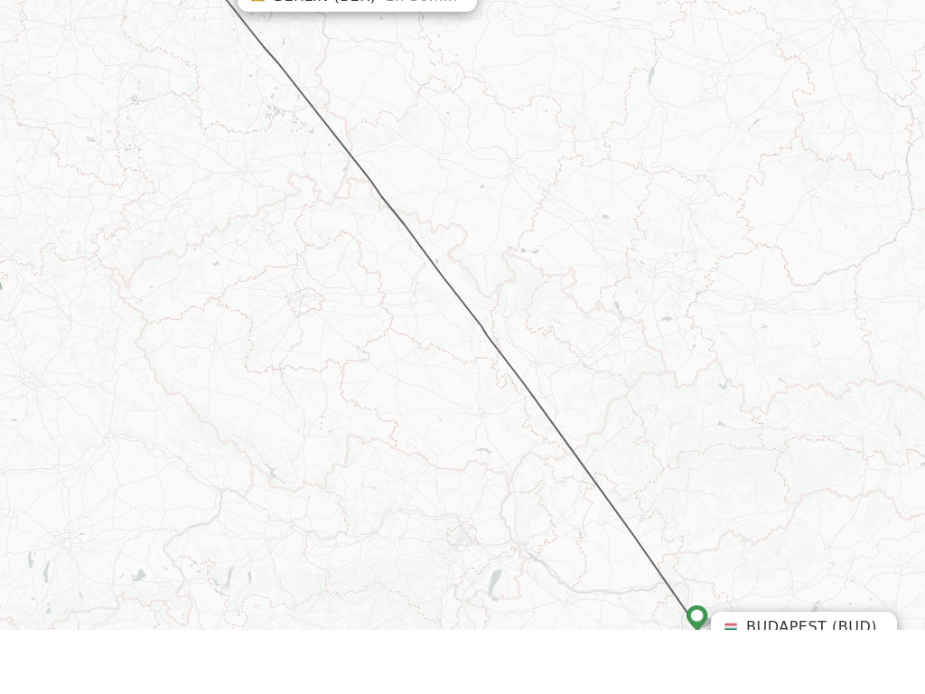 Flights from Budapest to Berlin route map