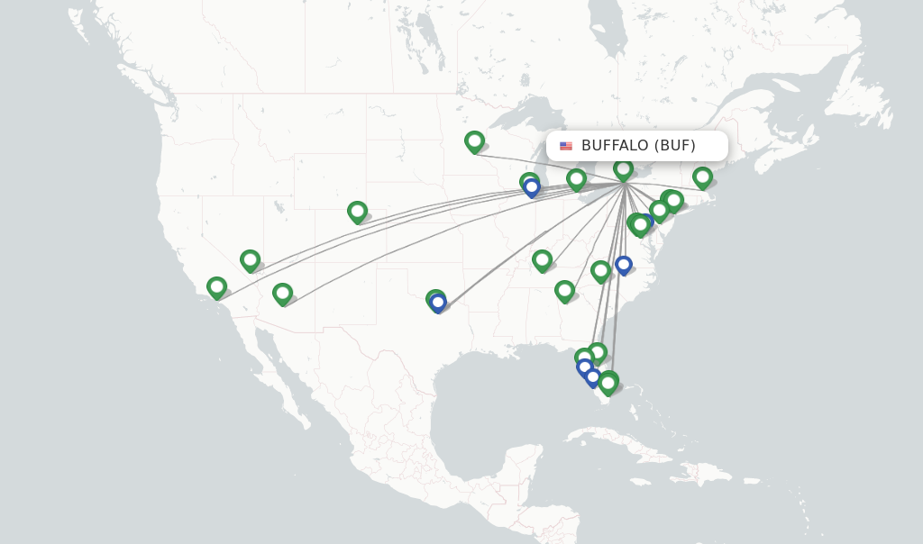Buffalo flight map