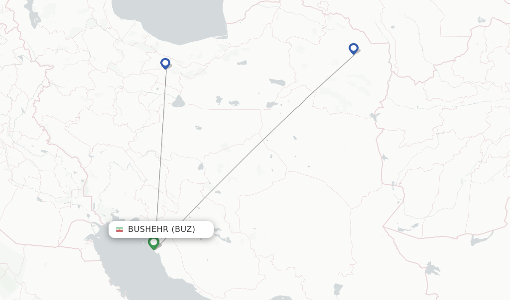 Bushehr flight map
