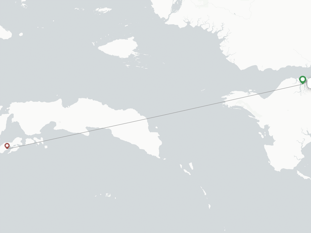 Flights from Babo to Ambon route map