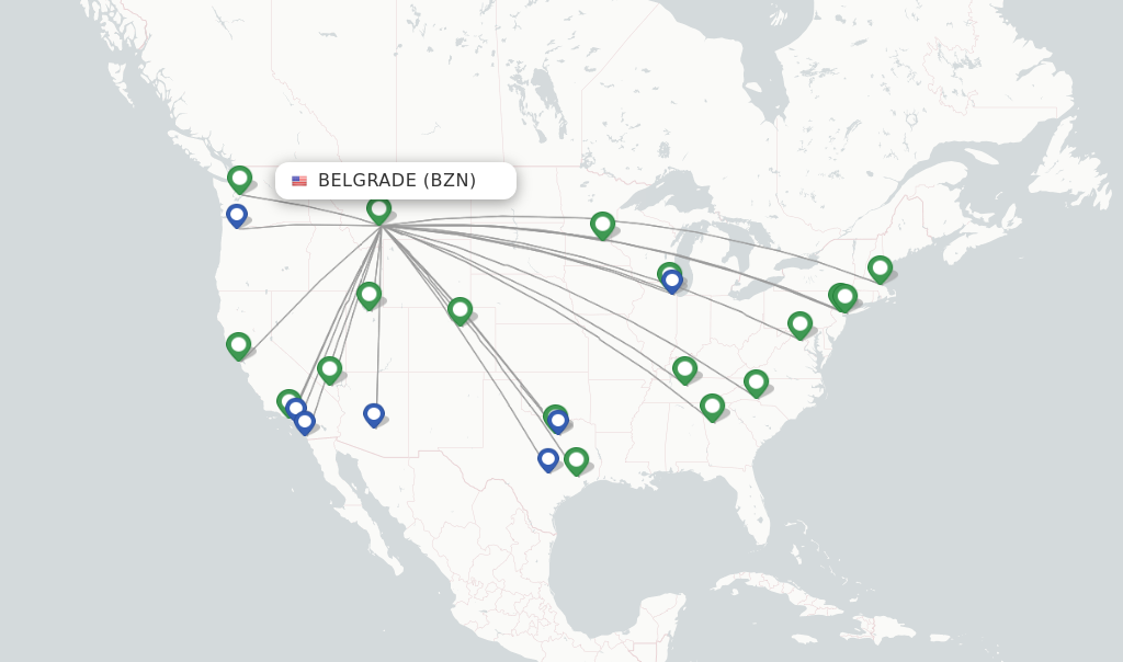Bozeman flight map