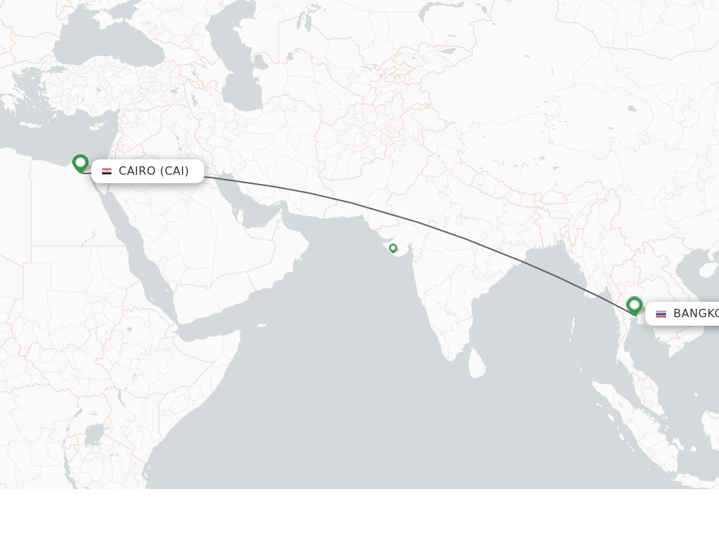 Flights from Cairo to Bangkok route map