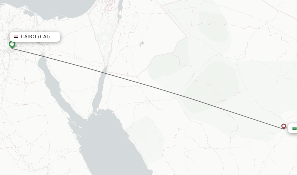 Flights from Cairo to Hail route map