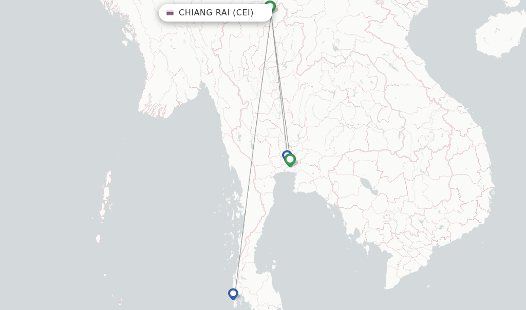 Chiang Rai flight map