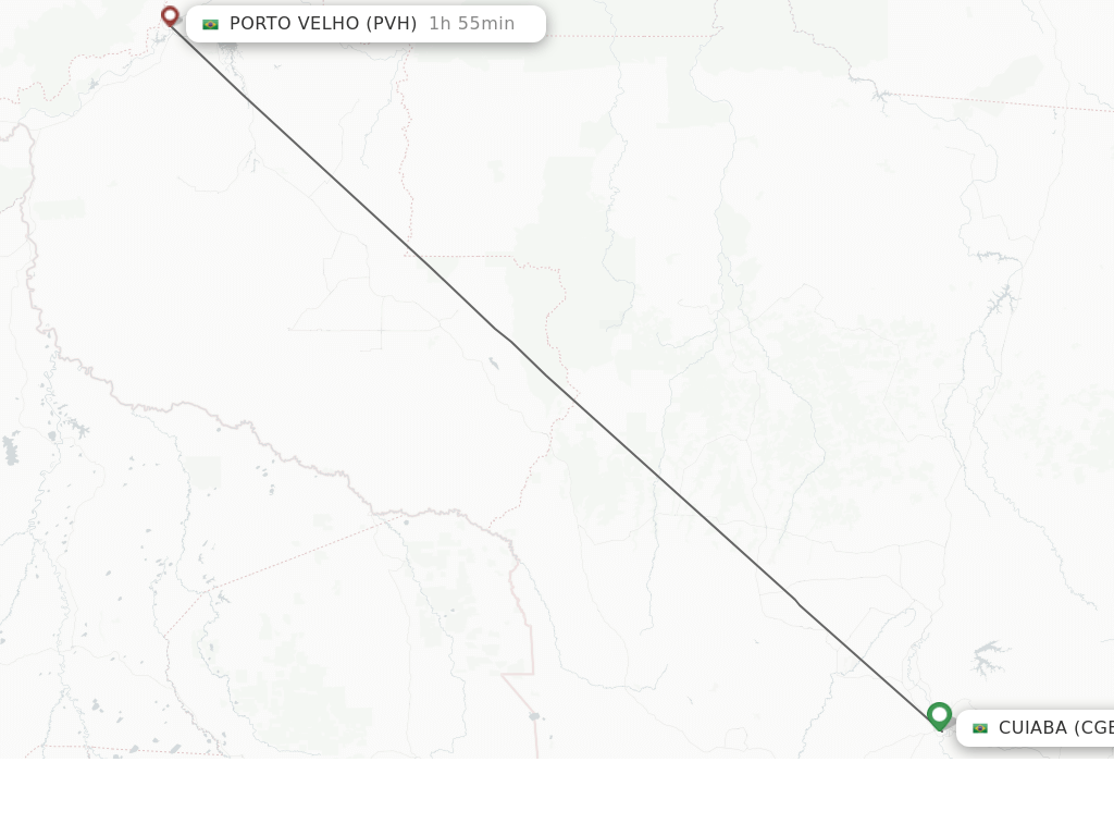 Flights from Cuiaba to Porto Velho route map