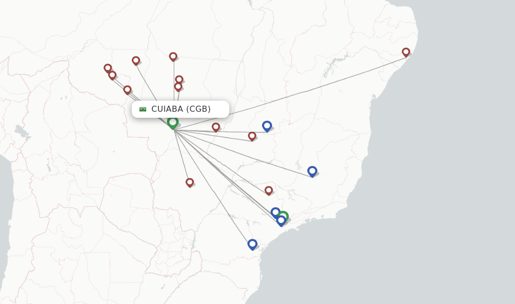 Cuiaba flight map