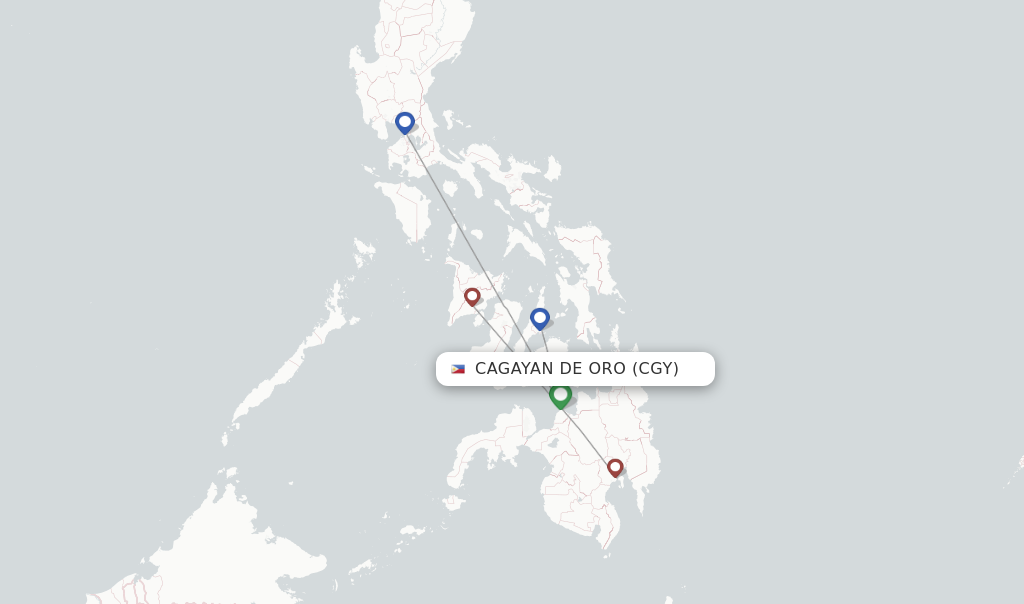 Cagayan De Oro flight map