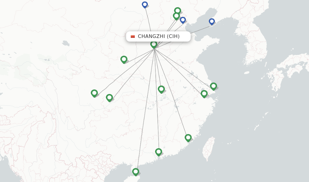 Changzhi flight map