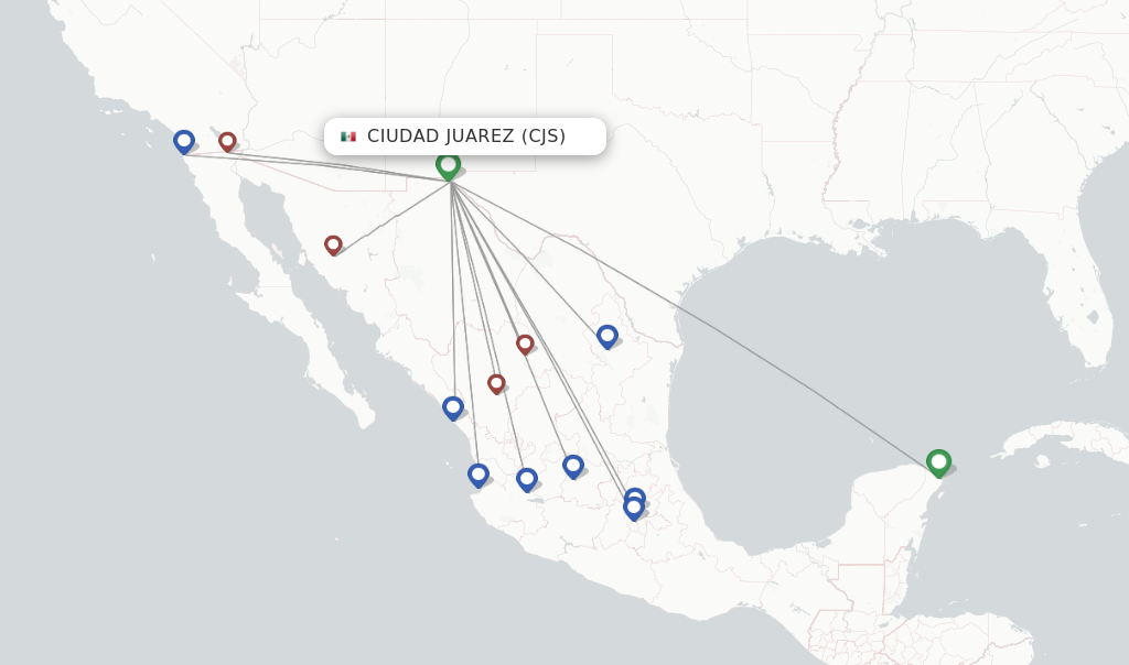 Ciudad Juarez flight map