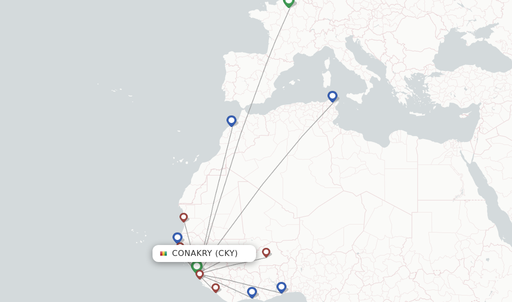 Conakry flight map