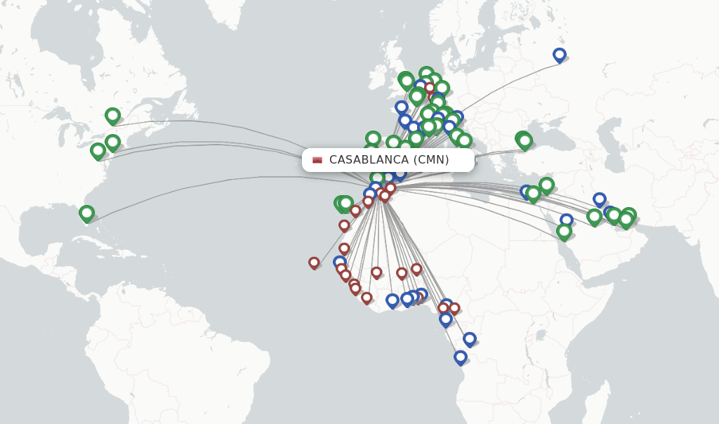 Casablanca flight map