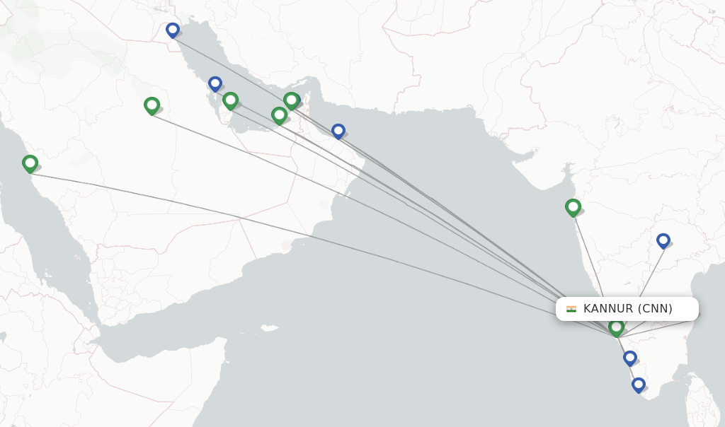 Kannur flight map